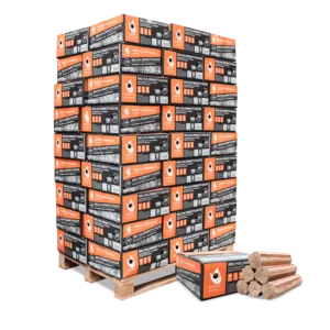 BBQ-Briketts aus reiner Buche – 18 kg Karton, 54er Palette (972 kg)