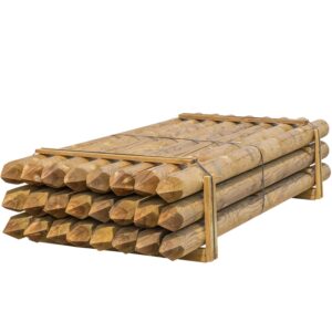 24x VOSS.farming Holzpfähle rund, Zaunpfahl Holz, Kesseldruckimprägniert Klasse 4, 250cm x 140mm