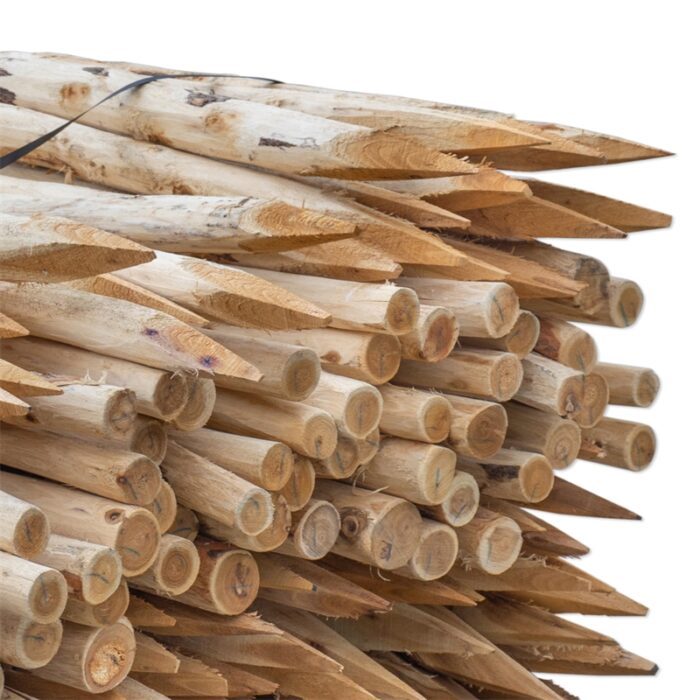 150x VOSS.farming Akazien-Pfähle naturbelassen, entrindet, Holzpfahl, 200cm, Ø 6-8cm