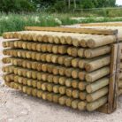 119x VOSS.farming Holzpfähle rund, Zaunpfahl Holz, Kesseldruckimprägniert Klasse 4, 150cm x 60mm